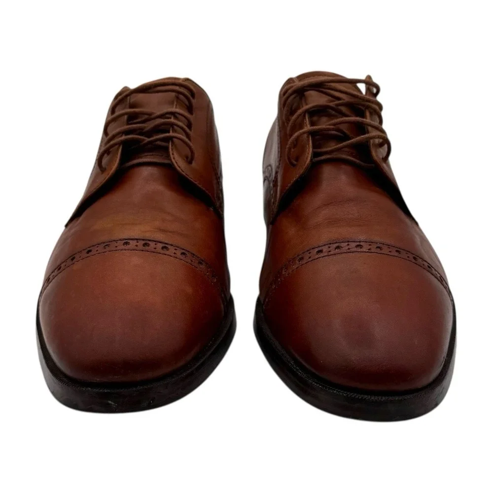 Cole Haan Grand.OS Men Brown Leather Oxford Shoes‎ Size 9W Classic Dress Wingtip